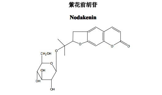 紫花前胡苷中藥化學對照品分子結構圖