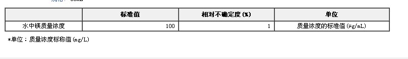鎂單元素溶液標(biāo)準(zhǔn)物質(zhì)