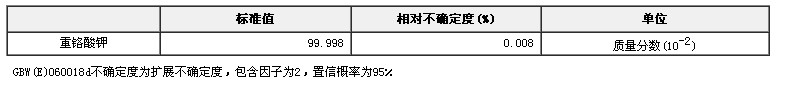 重鉻酸鉀純度標(biāo)準(zhǔn)物質(zhì)