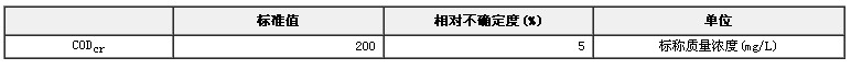 模擬天然水CODCr溶液成分分析標準物質