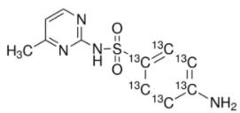 磺胺甲基嘧啶-13C6溶液標(biāo)準(zhǔn)物質(zhì)